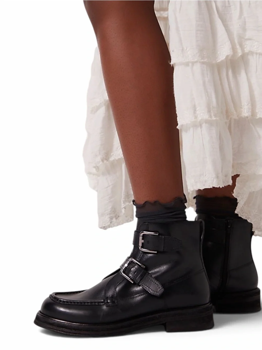 Free People – Leather Ankle Boots – Isla Moto Boot – Black – Sz. 9.5